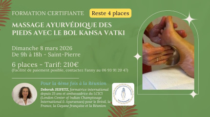 Formation Massage ayurvédique des pieds – KANSA VATKI - 8 mars